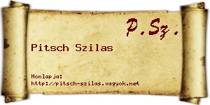 Pitsch Szilas névjegykártya